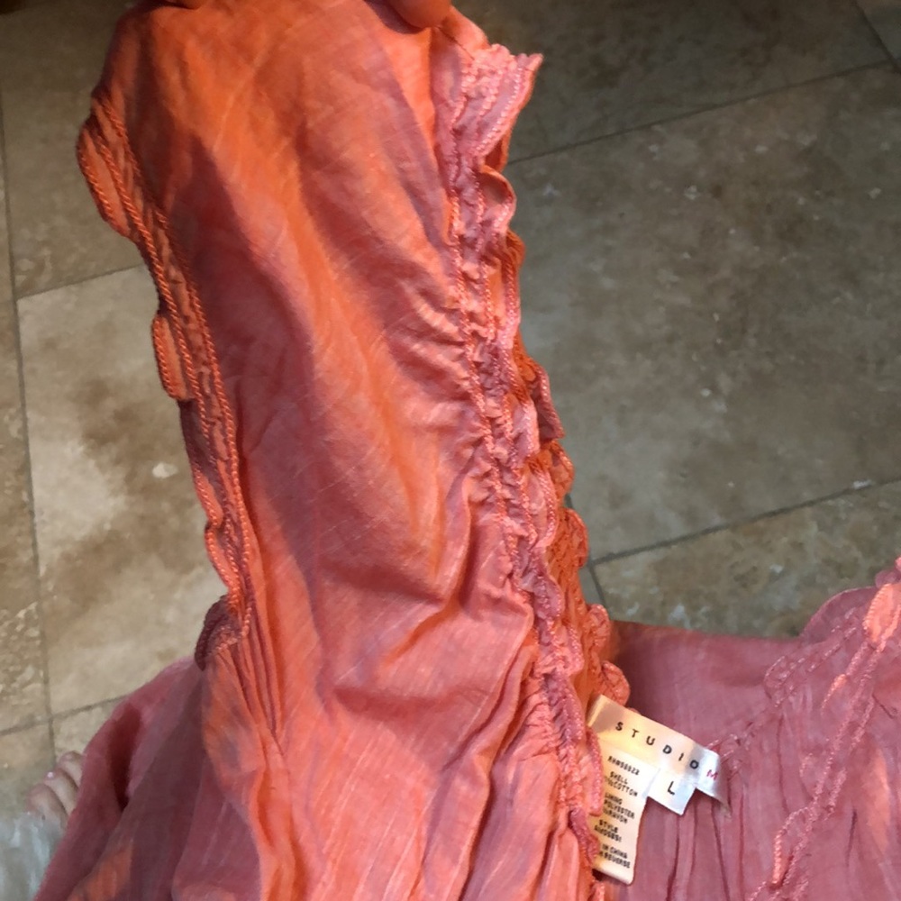 Studio M size Large Cotton midi dress with off shoulder options. Color 🍑 like. - Picture 4 of 7
